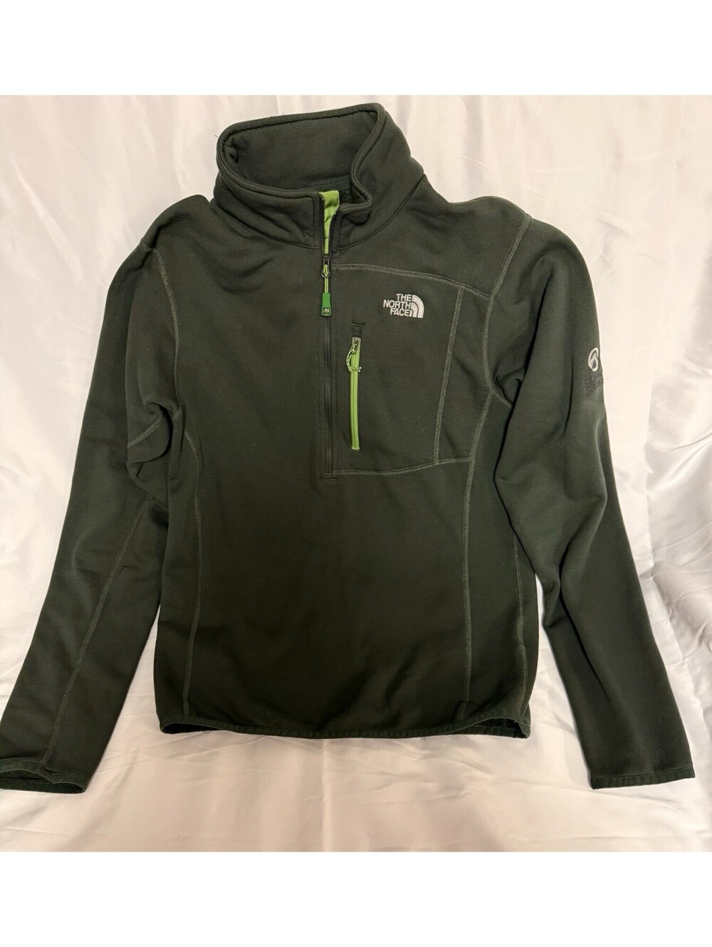 The North Face Glacier 1/4 Zip Fleece Pullover Green Black Men’s Size Small